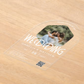 ACRYLIC Foto Wedding Einladungen Moderne QR Code U (Ablage )