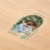 ACRYLIC Foto Wedding Einladungen Moderne QR Code U (Ablage )