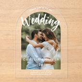 ACRYLIC Foto Wedite laden zur modernen einfachen A Acryleinladungen (Vorderseite)