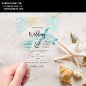 ACRYLIC Hochzeit in Urlaubsort Beach Sea Turtles Acryleinladungen