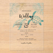 ACRYLIC Hochzeit in Urlaubsort Beach Sea Turtles Acryleinladungen (Vorderseite)
