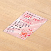 Acrylic Invitation Pink Floral Baby Shower Acryleinladungen (Ablage )