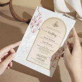 Acrylic Islamic Wedding Invitation | Arch Magnolia Acryleinladungen