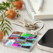 Acrylic Keychain – Abstract Grid Schlüsselanhänger (Vorderseite rechts)