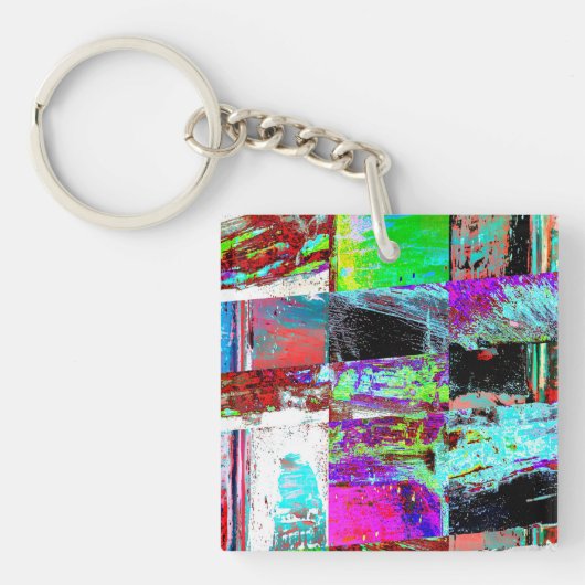 Acrylic Keychain – Abstract Grid Schlüsselanhänger (Vorderseite)