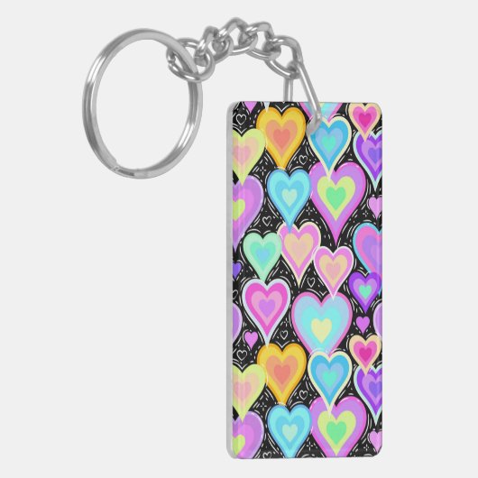 Acrylic Keychain "Hearts" Schlüsselanhänger (Vorderseite links)