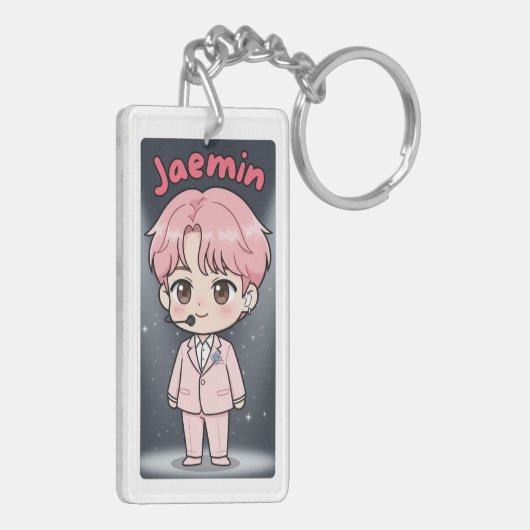 Acrylic Keychain Jaemin Pink Hair Edition Schlüsselanhänger (Rückseite links)