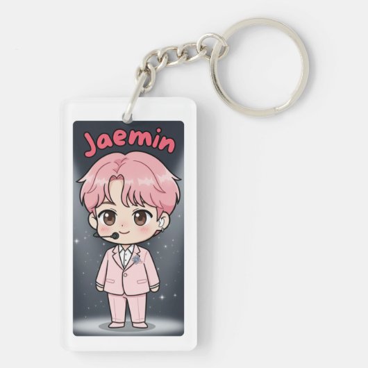 Acrylic Keychain Jaemin Pink Hair Edition Schlüsselanhänger (Rückseite)