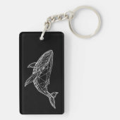 Acrylic Keychain Modern Geometric Whale Schlüsselanhänger (Rückseite)