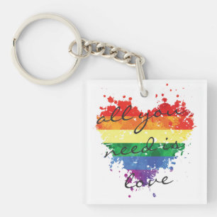 Acrylic-Keyring-Regenbogenherz Alles was Sie brauc Schlüsselanhänger