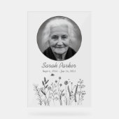 Acrylic Memorial Welcome Sign with Photo Acrylschild (Vorderseite)