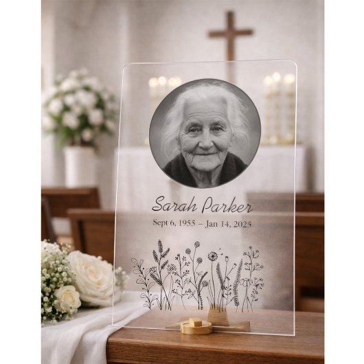 Acrylic Memorial Welcome Sign with Photo Acrylschild