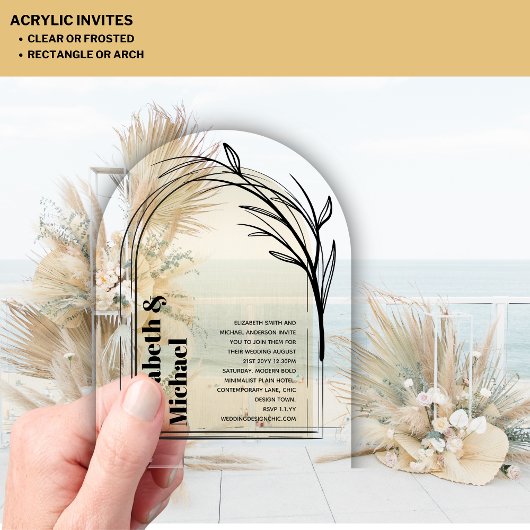 Acrylic Modern Minimalistisch Simple Bold GOLD Boh Acryleinladungen