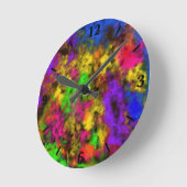 Acrylic Neon Colors Paint Splatter Splash Abstract Runde Wanduhr (Winkel)