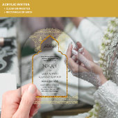 ACRYLIC NIKAH - Verzierte Islamische Moschee-Goldh Acryleinladungen