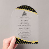 ACRYLIC NIKAH WALIMA BlackGold Elegant Islamisch Acryleinladungen (Insitu (Handheld))