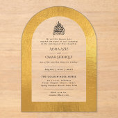 ACRYLIC NIKAH WALIMA Einladung Gold Elegant Islami (Vorderseite)