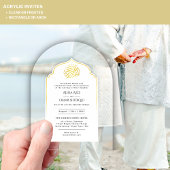 ACRYLIC NIKAH WALIMA White Gold Elegant Acryleinladungen