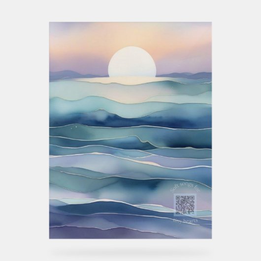 Acrylic Nursery Sign | Indigo Ocean Moon Acrylschild (Vorderseite)