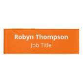 Acrylic Orange Nametag Magnetic High Quality Namenschild (Vorderseite)