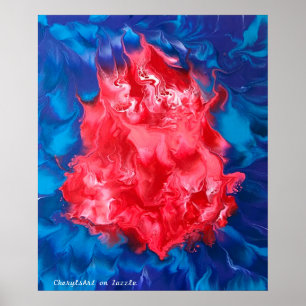 Acrylic Paint Pour Lava Design CherylsArt Poster