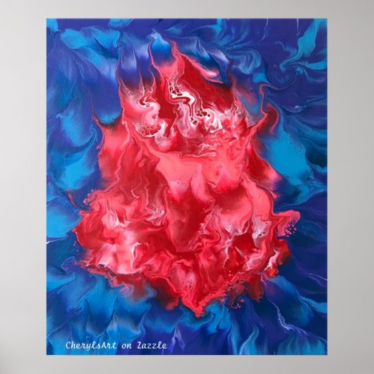 Acrylic Paint Pour Lava Design CherylsArt Poster (Vorne)