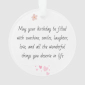 Acrylic Photo Ornament with Birthday Message (Rückseite)