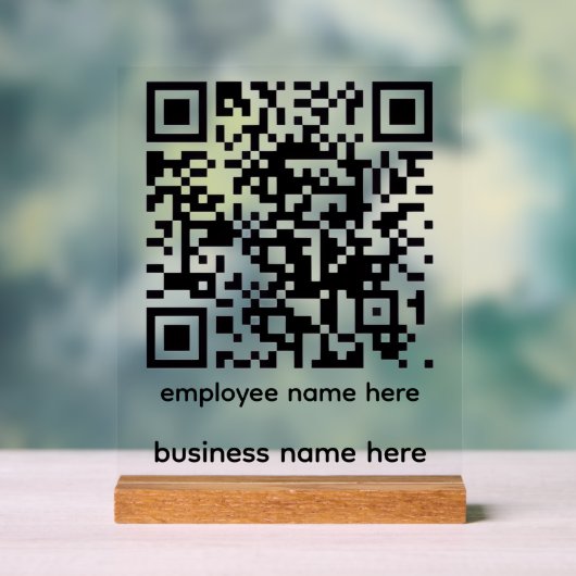 Acrylic QR Code Sign Acrylschild (Neutral)