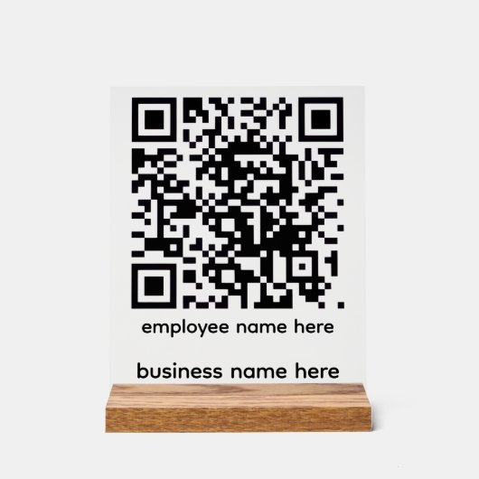 Acrylic QR Code Sign Acrylschild (Vorderseite)