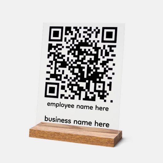 Acrylic QR Code Sign Acrylschild (Winkel)