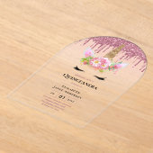 ACRYLIC Quinceanera Pink Unicorp Dripping Glitzer Acryleinladungen (Ablage )