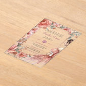 ACRYLIC Quinceanera Rose Gold Rosa Kleid Tiara Acryleinladungen (Ablage )