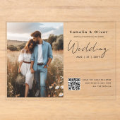 ACRYLIC Save The Date FOTO Qr Code RSVP Acryleinladungen (Vorderseite)