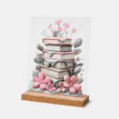 Acrylic Sign met blok - bloemen met boeken Acrylschild (Winkel)