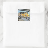 Acrylic Train Art Print | Scenic Indio CA Desert Quadratischer Aufkleber (Tasche)