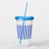 Acrylic Tumbler - Blue Rings interlocks Acryltrinkbecher (Rückseite)