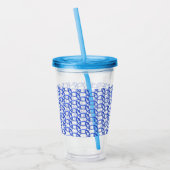 Acrylic Tumbler - Blue Rings interlocks Acryltrinkbecher (Links)