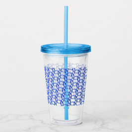 Acrylic Tumbler - Blue Rings interlocks Acryltrinkbecher