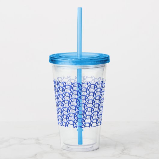 Acrylic Tumbler - Blue Rings interlocks Acryltrinkbecher (Vorderseite)