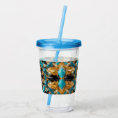 Acrylic Tumbler mit Bahamas Farbdesign Acryltrinkbecher (Rückseite)