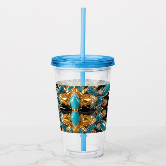 Acrylic Tumbler mit Bahamas Farbdesign Acryltrinkbecher (Vorderseite)