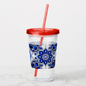 Acrylic Tumbler mit blauweißem Farbdesign Acryltrinkbecher (Rückseite)