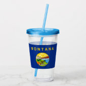 Acrylic Tumbler mit der Flagge von Montana Acryltrinkbecher (Rückseite)