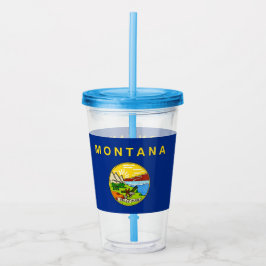 Acrylic Tumbler mit der Flagge von Montana Acryltrinkbecher