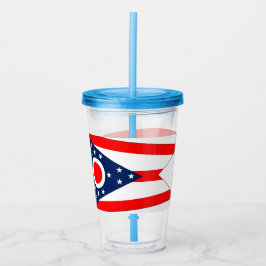 Acrylic Tumbler mit der Flagge von Ohio Acryltrinkbecher