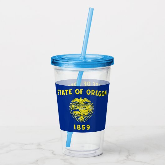 Acrylic Tumbler mit der Flagge von Oregon Acryltrinkbecher (Rückseite)