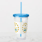 Acrylic Tumbler mit der Flagge von Rhode Island Acryltrinkbecher (Rechts)