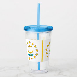 Acrylic Tumbler mit der Flagge von Rhode Island Acryltrinkbecher