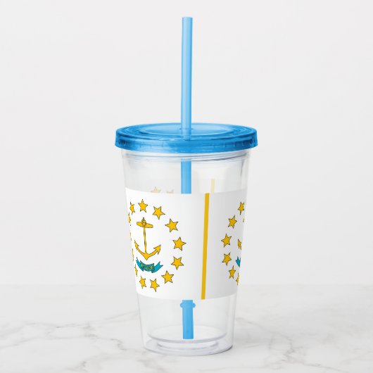 Acrylic Tumbler mit der Flagge von Rhode Island Acryltrinkbecher (Vorderseite)