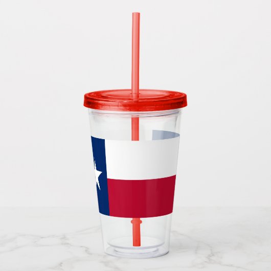 Acrylic Tumbler mit der Flagge von Texas Acryltrinkbecher (Vorderseite)